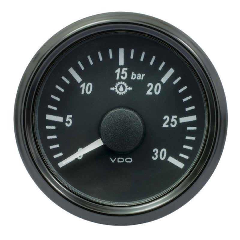 VDO SingleViu 1167 Gear Oil Pressure 30Bar Black 52mm